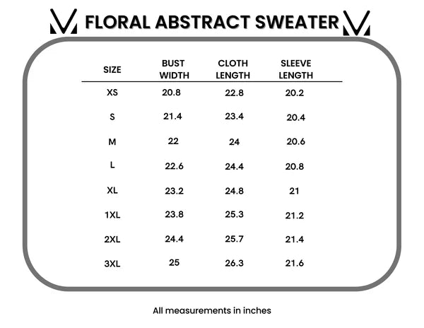 Michelle Mae Floral Abstract Sweater - Grey