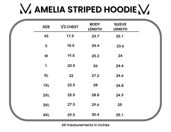 ***PRE-ORDER*** Michelle Mae Amelia Striped Hoodie - Green