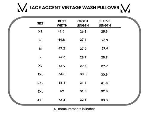 ***PRE-ORDER*** Michelle Mae Lace Accent Vintage Wash Pullover - Olive