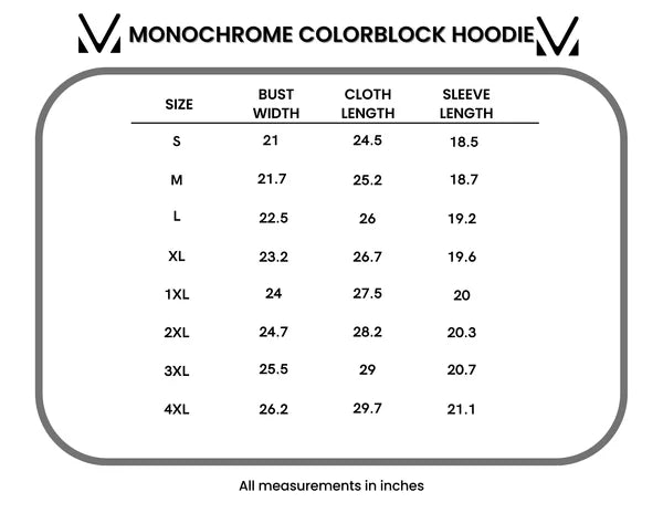 ***PRE-ORDER*** Michelle Mae Monochrome Colorblock Hoodie