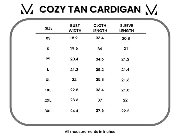 ***PRE-ORDER*** Michelle Mae Cozy Cardigan - Tan