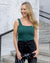 Grace and Lace Micro Ribbed Square Neck Perfect Fit Tank - Emerald
