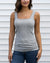 Grace and Lace Micro Ribbed Square Neck Perfect Fit Tank - Heathered Grey