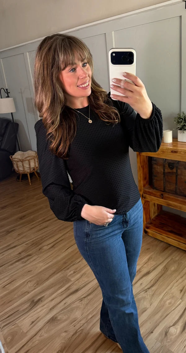 ***PRE-ORDER*** Michelle Mae Miranda Dot Top - Black