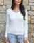 Grace and Lace Modal V-Neck Long Sleeve Tee - Ivory