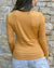 Grace and Lace Modal V-Neck Long Sleeve Tee - Mustard