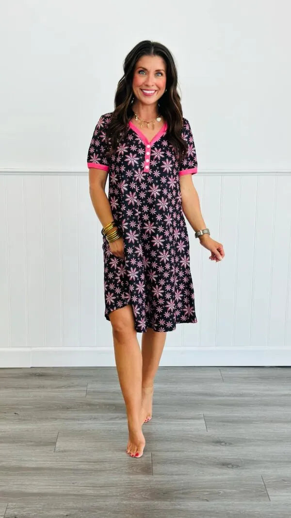 Shirley Sleepshirt - Pink Snowflake