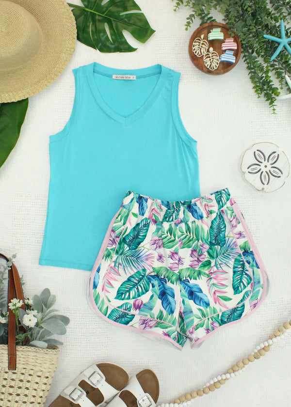 ***PRE-ORDER*** Michelle Mae Noelle Tank - Aqua