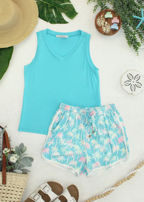 ***PRE-ORDER*** Michelle Mae Noelle Tank - Aqua