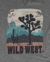 Grace and Lace Notched Neck Washed &amp; Worn Graphic Tee - Wild West
