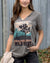 Grace and Lace Notched Neck Washed & Worn Graphic Tee - Wild West