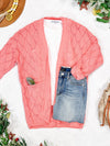***PRE-ORDER*** Michelle Mae Open Knit Cardigan - Coral