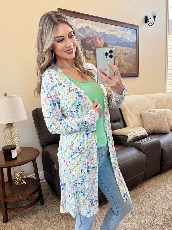 Michelle Mae Classic Cardigan - Cottage Floral