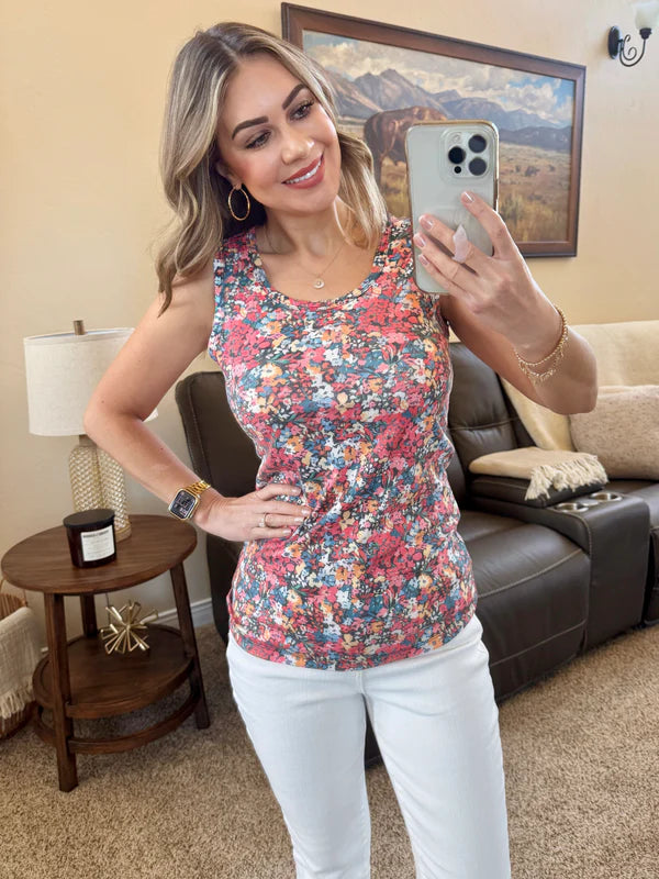 Michelle Mae Ava Tank - Bright Floral