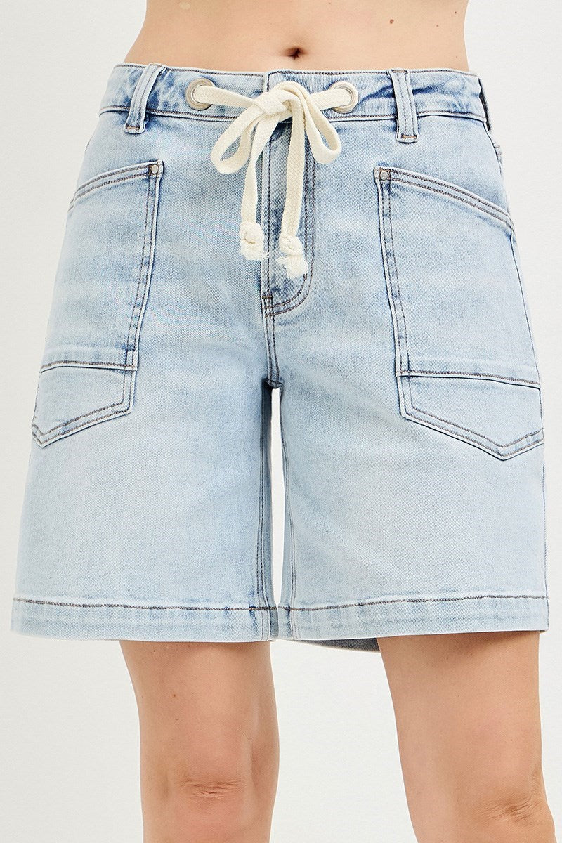 Risen "Presley" Slouchy Denim Short - Light Wash