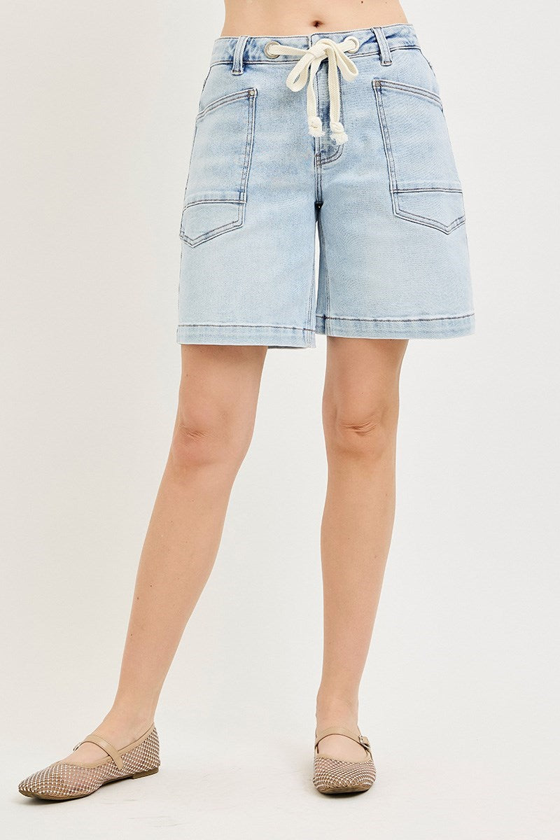 Risen "Presley" Slouchy Denim Short - Light Wash