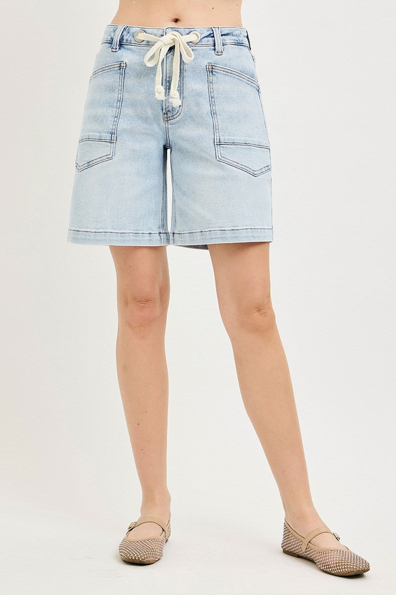 Risen "Presley" Slouchy Denim Short - Light Wash