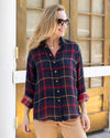 Grace and Lace Reversible Plaid Shirt - Red/Navy Plaid