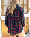 Grace and Lace Reversible Plaid Shirt - Red/Navy Plaid
