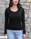 ***PRE-SALE*** Hip Length Scoop Neck Long Sleeve Brami - Black