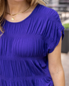 Grace and Lace Shirred Smocked Top - Blue Violet