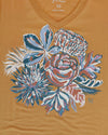 Grace and Lace Sketched Floral Graphic Tee - Mustard Floral
