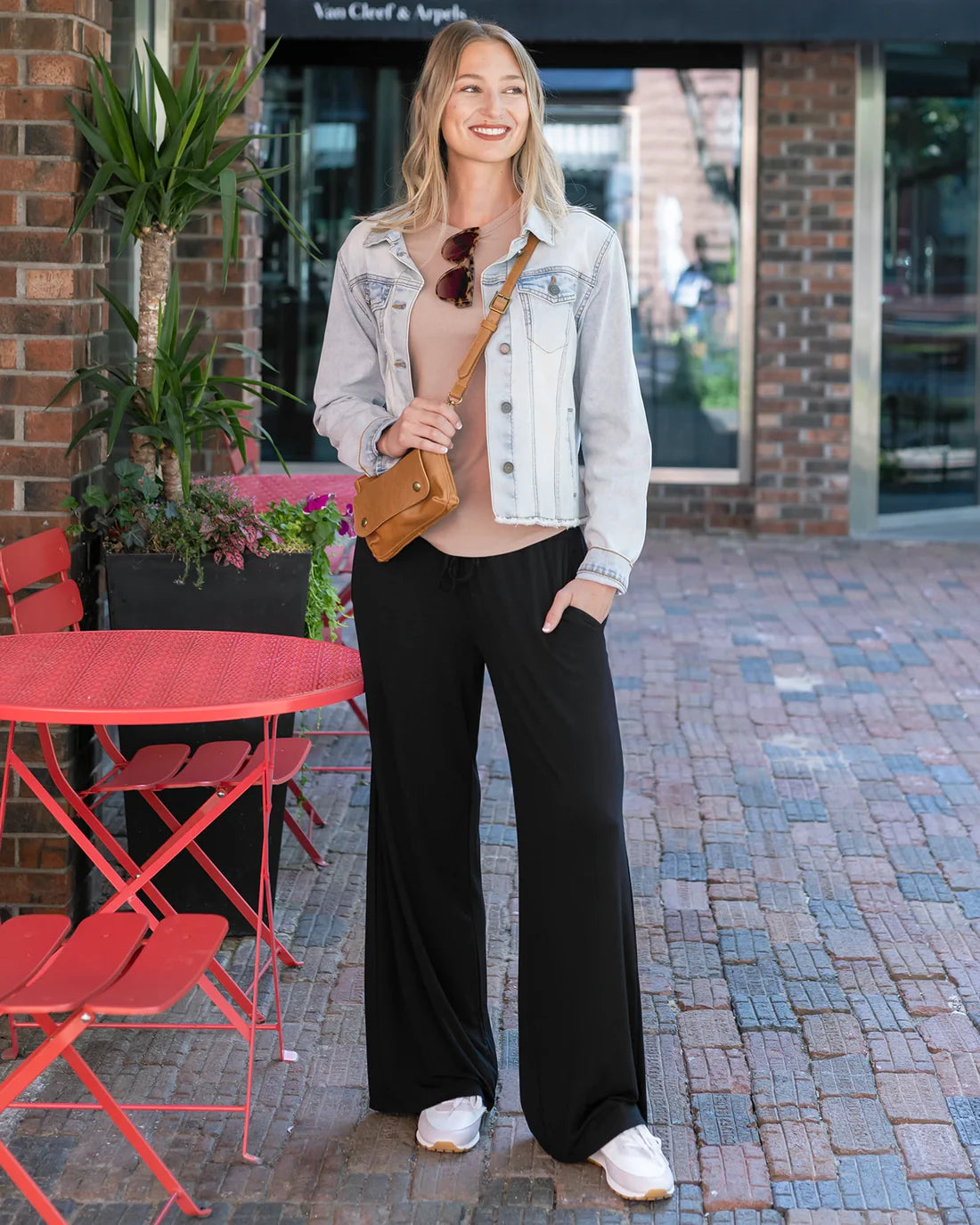 Grace and Lace Smocked Wide Leg Lounge Pants - Black
