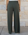 ***PRE-ORDER*** Grace and Lace Smocked Wide Leg Lounge Pants - Olive