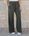 ***PRE-ORDER*** Grace and Lace Smocked Wide Leg Lounge Pants - Olive