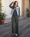 ***PRE-ORDER*** Grace and Lace Smocked Wide Leg Lounge Pants - Olive