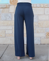 ***PRE-ORDER*** Grace and Lace Smocked Wide Leg Lounge Pants - Smoke Blue