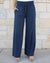 ***PRE-ORDER*** Grace and Lace Smocked Wide Leg Lounge Pants - Smoke Blue