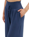 ***PRE-ORDER*** Grace and Lace Smocked Wide Leg Lounge Pants - Smoke Blue