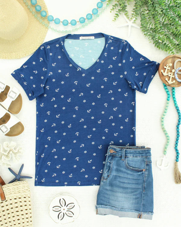 ***PRE-ORDER*** Michelle Mae Sophie Top - Nautical Navy
