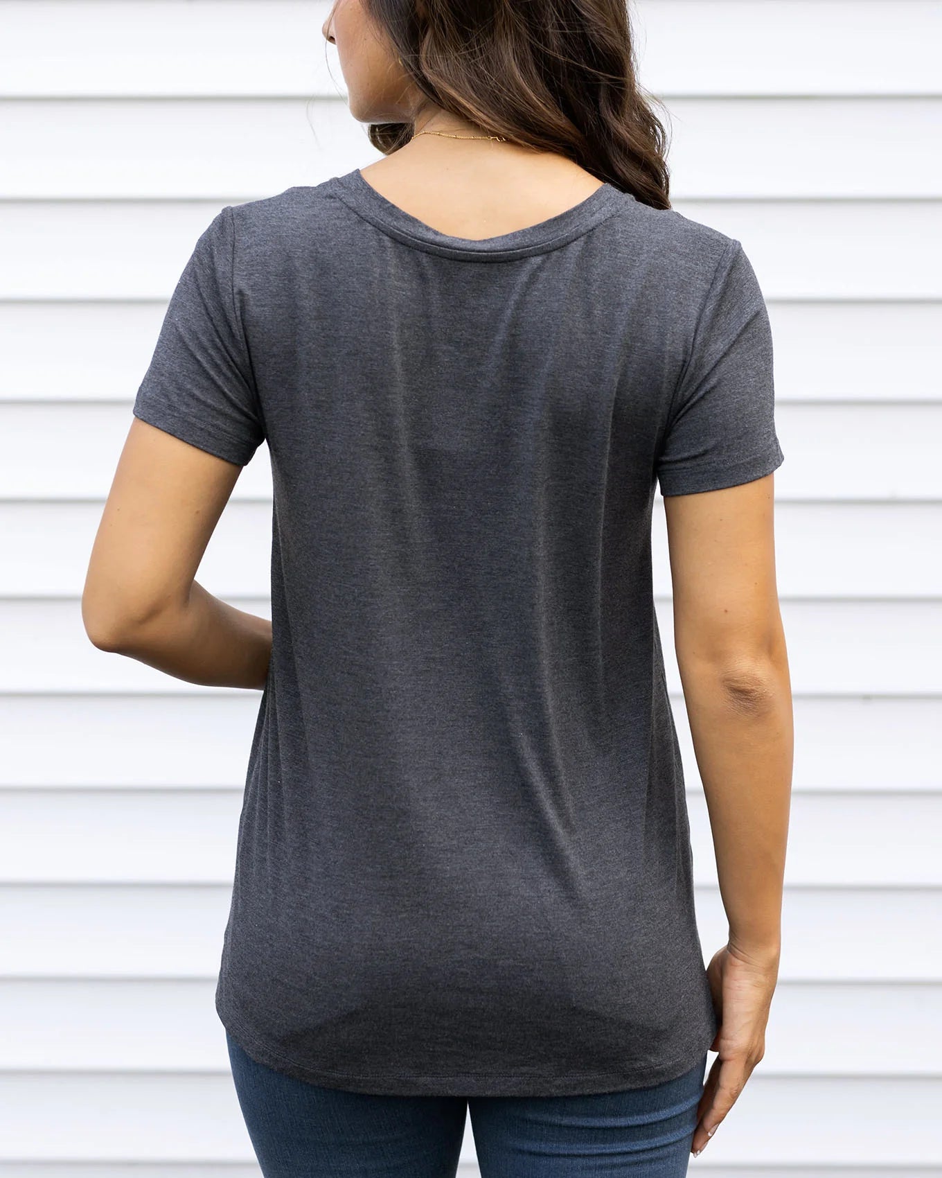 Grace and Lace VIP Favourite Perfect V-Neck Tee - Charcoal