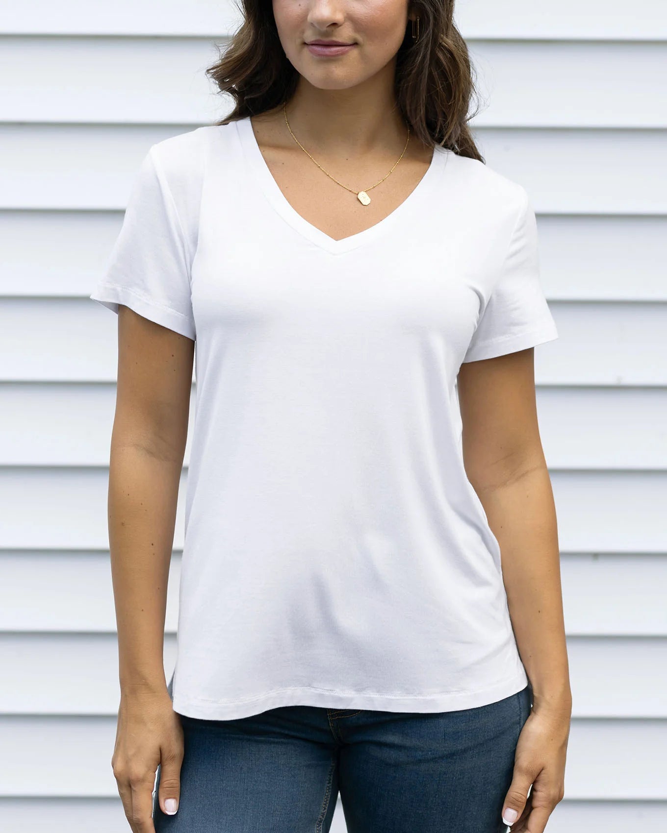 Grace and Lace VIP Favourite Perfect V-Neck Tee - Ivory