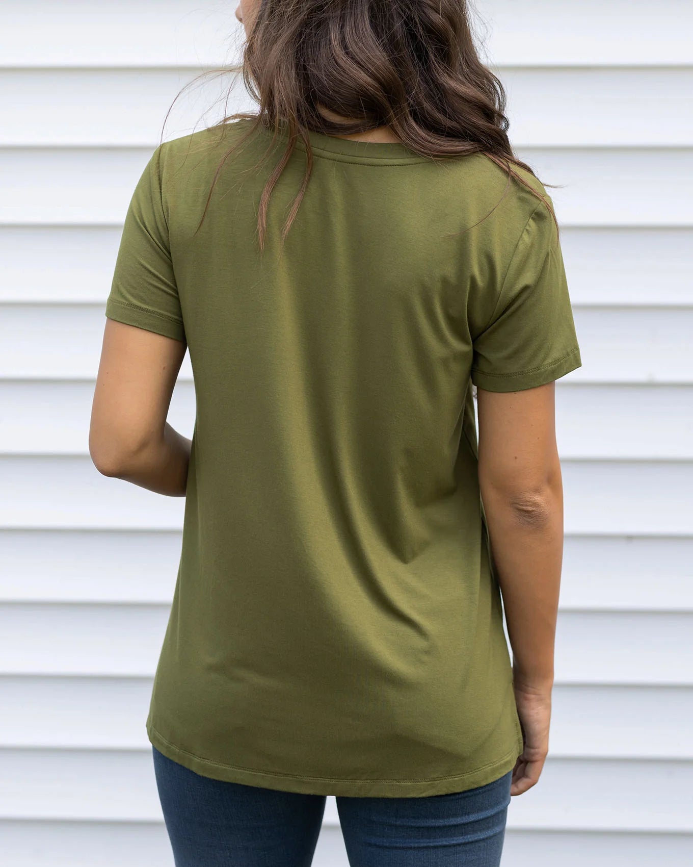Grace and Lace VIP Favourite Perfect V-Neck Tee - Olive