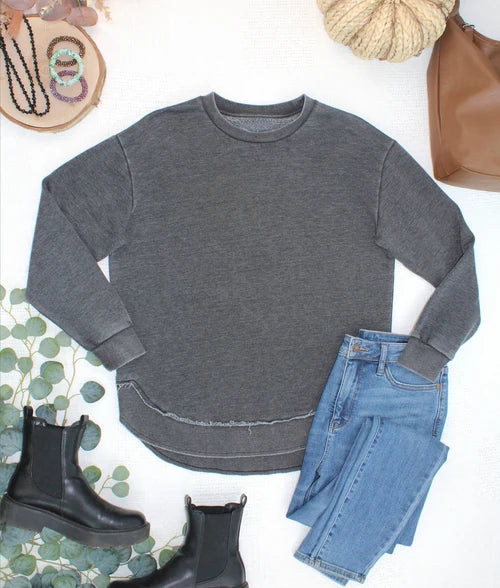***PRE-ORDER*** Michelle Mae Vintage Wash Pullover - Black