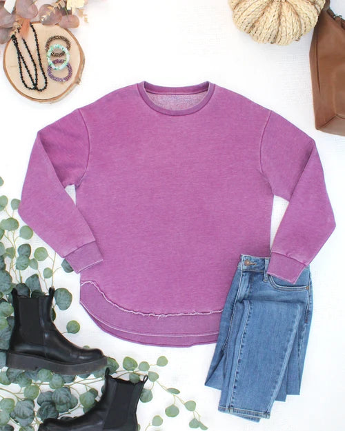 ***PRE-ORDER*** Michelle Mae Vintage Wash Pullover - Purple