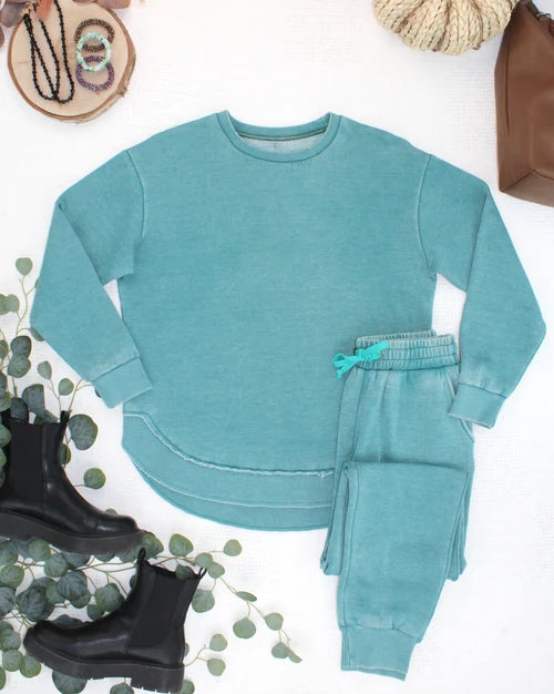***PRE-ORDER*** Michelle Mae Vintage Wash Joggers - Teal