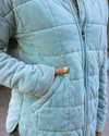 Grace and Lace Mineral Washed Quilted Jacket - Icy Blue