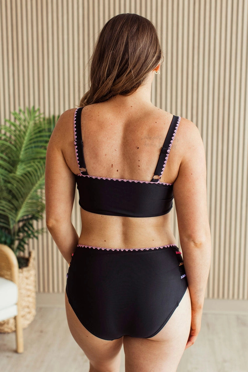 Soaking Up Sun Rays Two-Piece Swimsuit- Black Multi