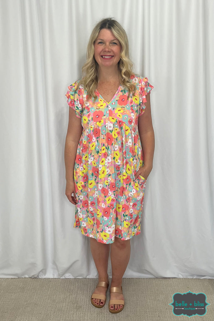 Addie Floral Dress With Pockets - Pink Dresses & Skirts