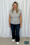 Alba Striped Top - Ivory/Black Tops &amp; Sweaters