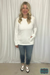 Amber Long Sleeve Top With Pockets - Ivory Tops &amp; Sweaters