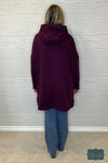 Amelia Zip Up Longline Hooded Jacket - Plum Tops &amp; Sweaters