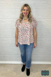 Ami Floral Top - Ivory