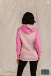 Ampersand Doublehood Hoodie - Flamingo Stripe Tops &amp; Sweaters
