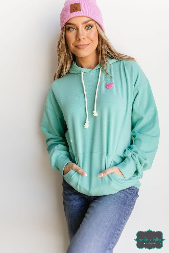 Ampersand University Hoodie - You Are More Than Enough Seafoam Green Tops & Sweaters