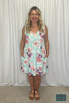 Ashlyn Floral Sleeveless Dress With Pockets - Mint Dresses &amp; Skirts